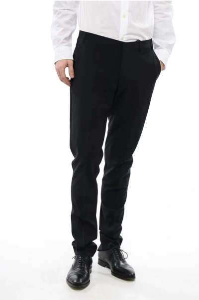 Corneliani Cc Collection Wool Slim Fit Chino Pants In Black
