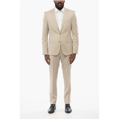 CORNELIANI CC OLLECTION VIRGIN WOOL RESET SUIT WITH NOTCH MEN'S LAPEL