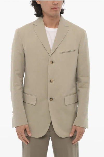 Corneliani Center Vent Notch Lapel Circle 3-button Blazer In Gray