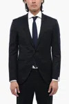 Corneliani Center Vent Peak Lapel 1-button Blazer In Blue