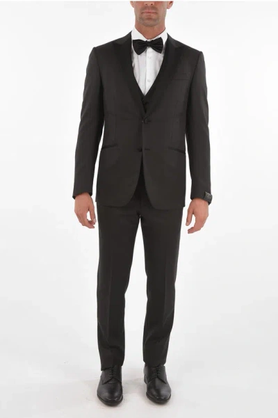 CORNELIANI CENTER VENT PEAK LAPEL CERIM.ACADEMY 3 PIECE WAISTCOAT SUIT
