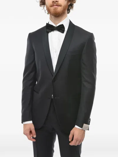 Corneliani Ceremony Academy Shawl-lapel Suit In Black