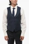 Corneliani Cc Collection Virgin Wool Refined Vest With Back Martingale