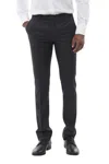 Corneliani Dark Navy Flat Front Pants In Gray