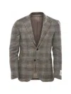 Corneliani Check Double-vent Jacket In Brown