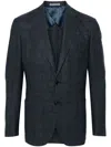 Corneliani Sakko Mit Karomuster In Blau