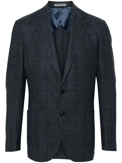 Corneliani Sakko Mit Karomuster In Blau