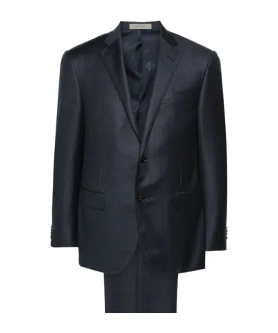 Corneliani Check-pattern Suit In Black