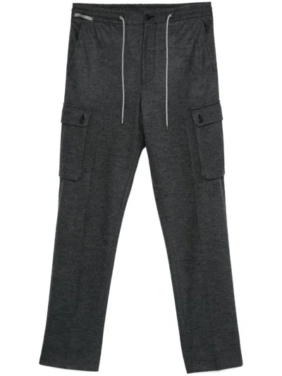 Corneliani Check-pattern Trousers In Grey