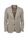 Corneliani Check Single-breasted Blazer In Gray