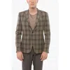 Corneliani Checkered Motif Wool Single Breasted With Patch Pockets In Multi