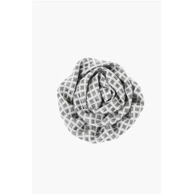 Corneliani Checke Silk Lapel Women's Brooch