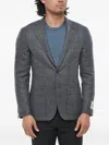 Corneliani Checked Blazer In Gray
