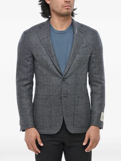 Corneliani Checked Blazer In Gray