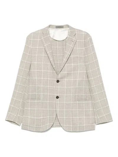 Corneliani Checked Blazer In Brown
