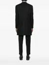Corneliani Id Notch Lapel Coat With Zip And Buttons Double Closure In Black