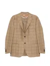 Corneliani Checked Button Jacket In Brown
