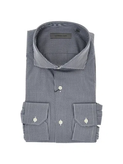 Corneliani Checked Cotton Shirt In Gray