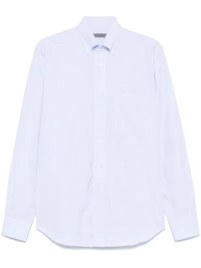Corneliani Checked Shirt In Blue