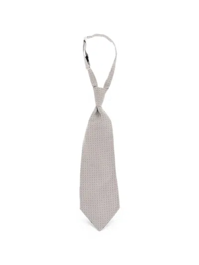 Corneliani Karierte Seidenkrawatte In Gray