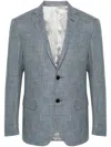 Corneliani Checked Single-breasted Blazer In Blue