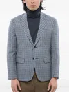 Corneliani Checked Single-breasted Blazer In Blue