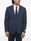 Corneliani Checked Single-breasted Blazer In Blue