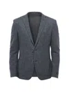 Corneliani Checked Single-breasted Blazer In Blue
