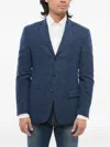 Corneliani Checked Single-breasted Blazer In Blue