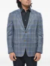 Corneliani Checked Single-breasted Blazer In Blue