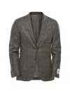 Corneliani Checked Single-breasted Blazer In Gray