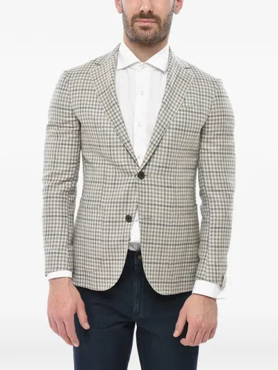 Corneliani Checked Single-breasted Blazer In Multi