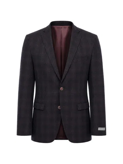 Corneliani Checked Single-breasted Blazer In Purple