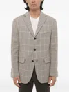 Corneliani Checked Single-breasted Circle Blazer In Neutrals