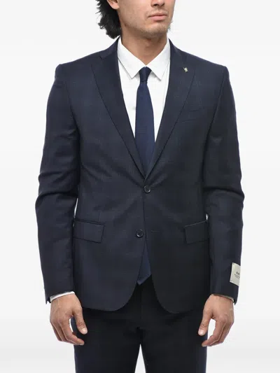 Corneliani Checked Single-breasted Suit In Black