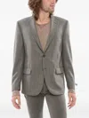 Corneliani Checked Single-breasted Wool Blazer In Gray