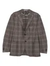 Corneliani Checked Two-button Blazer In Brown