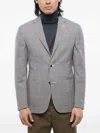 Corneliani Checked Wool Blazer In Neutrals