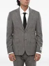 Corneliani Checked Wool Suit In Gray