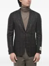 Corneliani Checked-pattern Single-breasted Blazer In 그레이