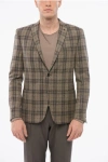 Corneliani Checkered Motif Wool Single Breasted With Patch Pockets In Multi