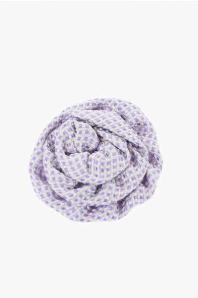 Corneliani Checkered Silk Lapel Brooch