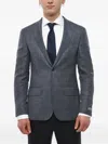 Corneliani Check-pattern Blazer In Blue