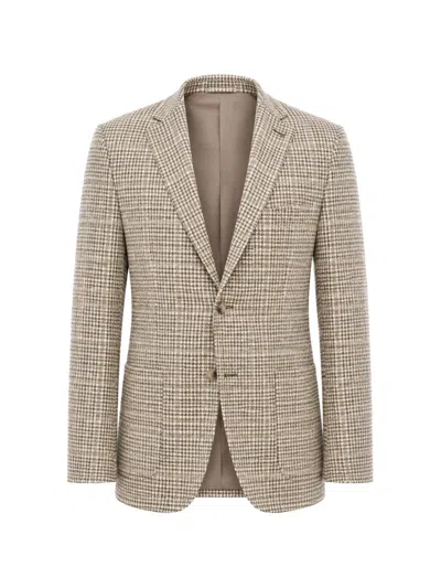 Corneliani Check-pattern Blazer In Brown