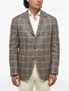 Corneliani Check-pattern Blazer In Brown