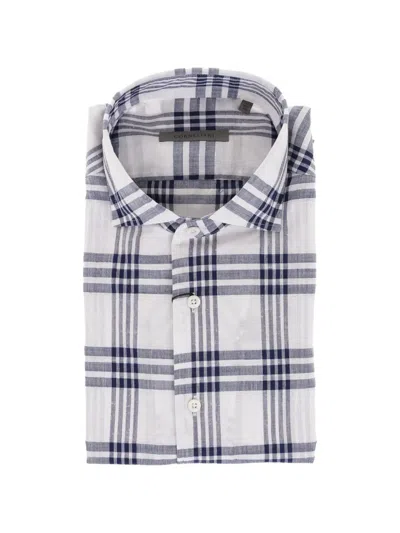 Corneliani Check-pattern Short-sleeved Shirt In Multi