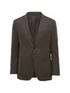 Corneliani Check-pattern Single-breasted Blazer In Brown