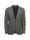 Corneliani Check-pattern Single-breasted Blazer In Gray