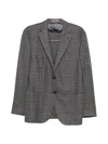 Corneliani Check-pattern Single-breasted Blazer In Gray
