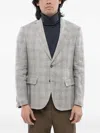 Corneliani Check-pattern Single-breasted Blazer In Grey